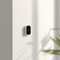 Smart home device on a white wall with a plant in the foreground