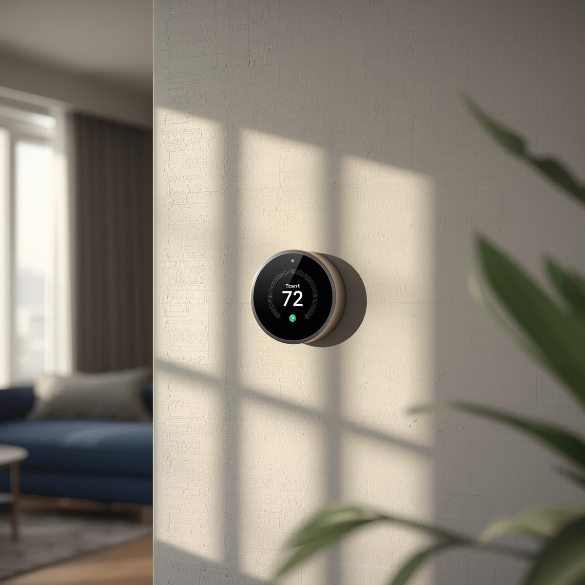 Smart Learning Thermostat with Temperature Sensor & Energy Optimization